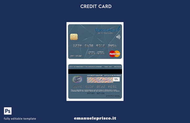 modello mastercard El Salvador Banco Azul de El Salvador in stile verificato